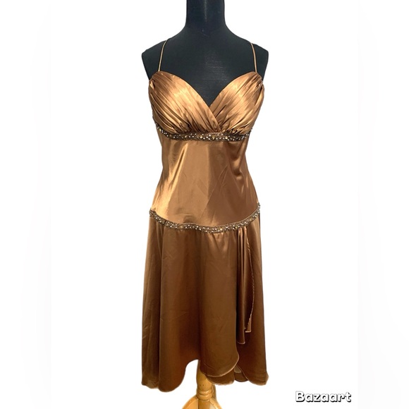 Dave & Johnny Bronze Midi Dress - Picture 1 of 8